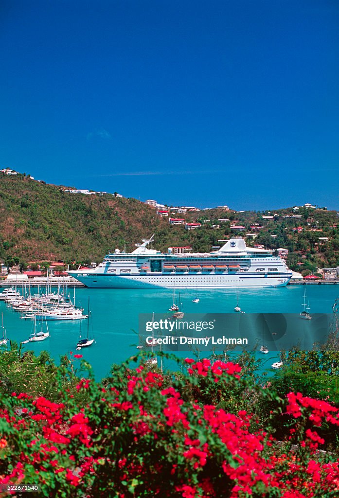 Cruise ship docked at Charlotte Amalie on St. Thomas