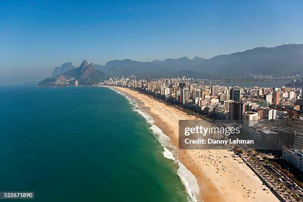 ipanema and leblon beaches - ipanema beach stock pictures, royalty-free photos & images