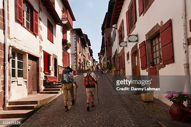 saint-jean-pied-de-port in france - pays basque stock pictures, royalty-free photos & images