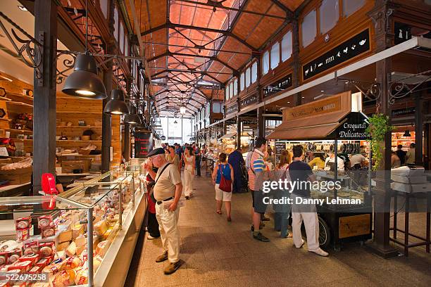 san miguel market near plaza mayor in madrid - madrid stock-fotos und bilder