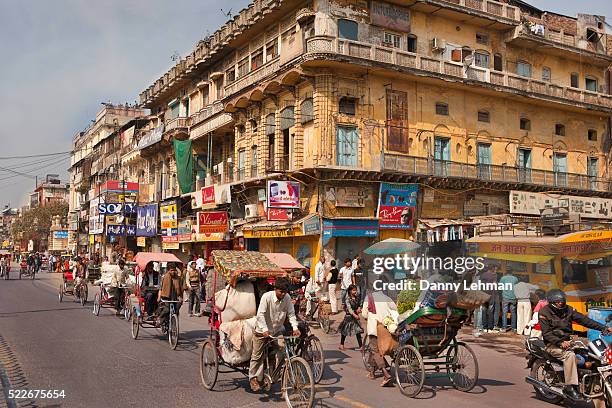 daily activity in old delhi shows congestion, overpopulation and lifestyle - delhi bildbanksfoton och bilder