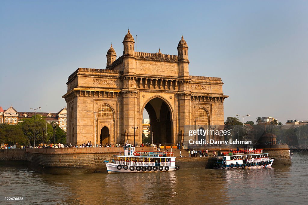 Gateway of India is in the Heart of Mumbai's tourist district and is the citty's most famous landmark