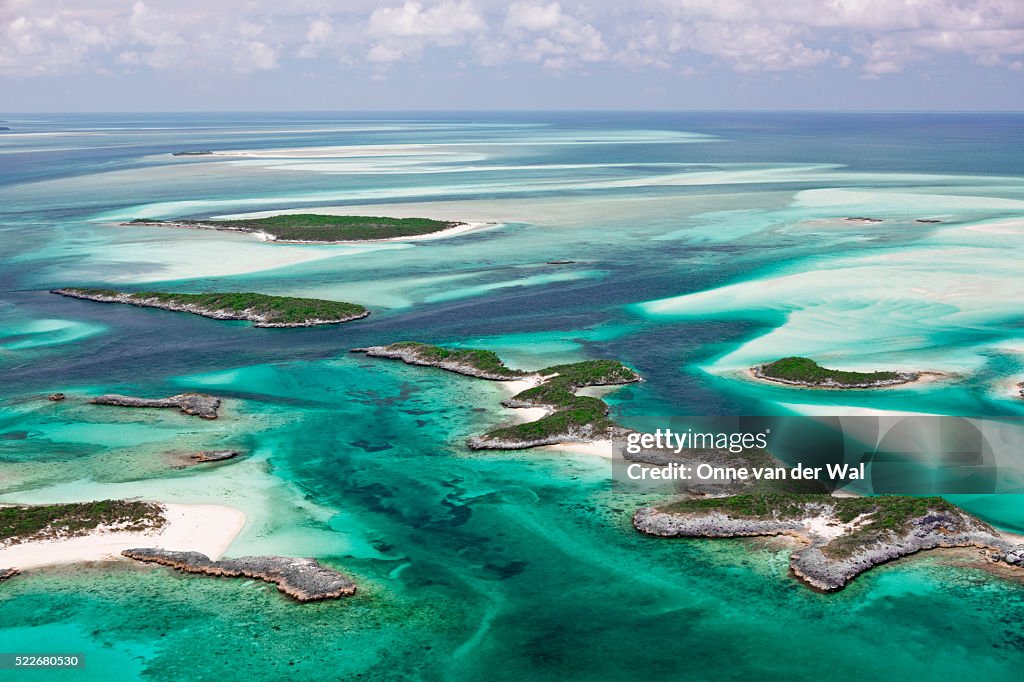Aerial view of Exumas Cays