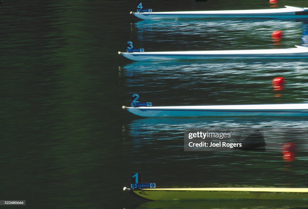 Rowing Shell Bows At Race Start Blur Motion High-Res Stock Photo ...