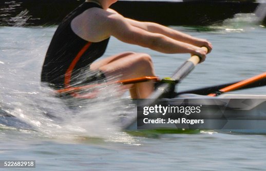 Rowing, Men's eight, blur motion Rowing, Men's eight, blur motion