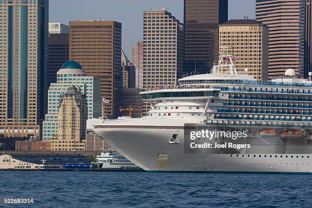 seattle, alaska cruise ship, mv star princess; - princess cruises stock pictures, royalty-free photos & images