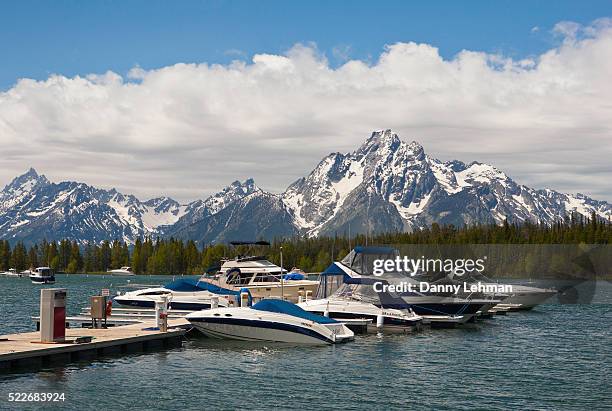 leeks marina at colter bay, grand teton national park - colter bay stock pictures, royalty-free photos & images