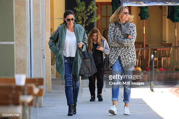 Erica Packer and friend Sarah Murdoch step out in Brentwood on April 15, 2016 in Los Angeles, USA. The friends enjoyed getting their nails done...