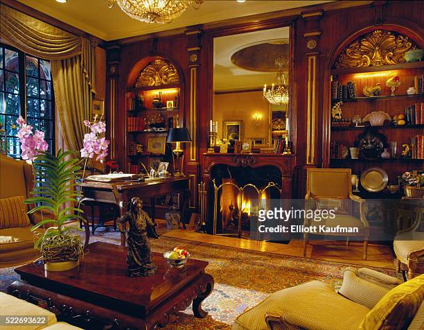 victorian brownstone in the upper east side of manhattan. - victorian interior stock pictures, royalty-free photos & images