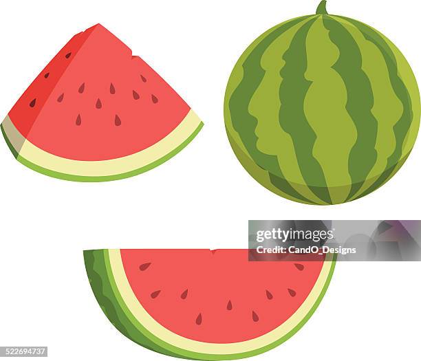 watermelon cartoon - melon stock illustrations