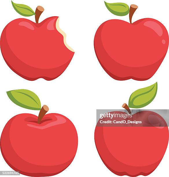 ilustraciones, imágenes clip art, dibujos animados e iconos de stock de dibujos animados de apple - manzana