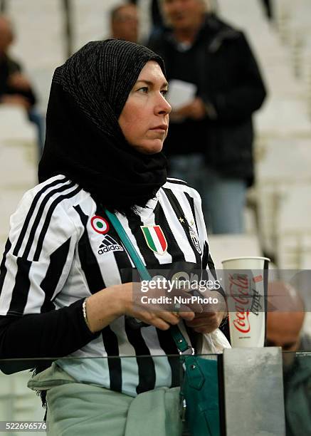 The public before the Serie A match betweenJuventus FC and U.S Citt di Palermo at Juventus Stafium on april 17, 2016 in Torino, Italy.