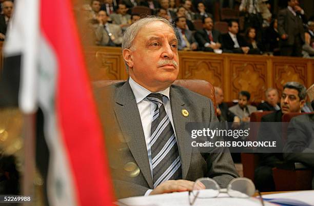 Labib Magid Abbawi, Iraqi Secretary General of the Foreign Ministry, sits in the absence of Iraqi Foreign Minister Hoshyar Zebari, during the Foreign...