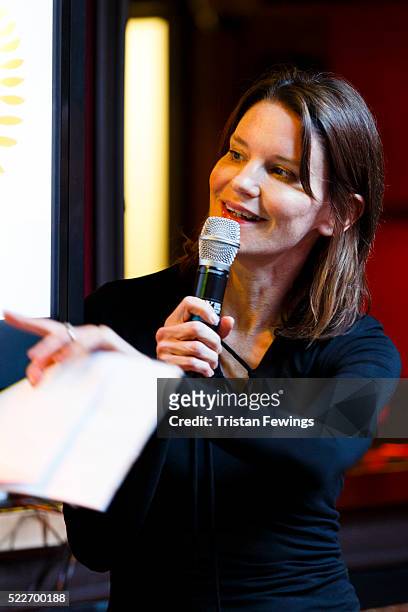 Susie Dent during the Smartest in Media Quiz at Advertising Week Europe 2016 at Ronnie Scott's on April 20, 2016 in London, England.