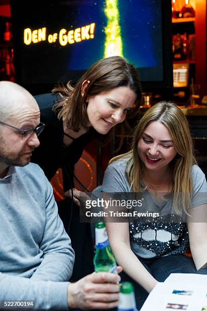 Susie Dent and guests during the Smartest in Media Quiz at Advertising Week Europe 2016 at Ronnie Scott's on April 20, 2016 in London, England.
