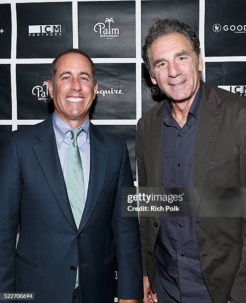 Host Jerry Seinfeld and actor Michael Richards attend the 2nd annual Los Angeles Fatherhood Lunch to benefit GOOD+FOUNDATION at The Palm Restaurant...