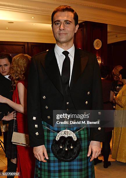 Cast member Darius Campbell attends the press night after party for "Funny Girl" at The Waldorf Hilton Hotel on April 20, 2016 in London, England.