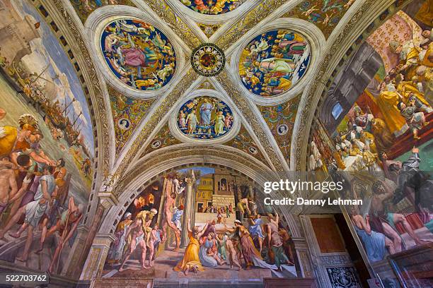 raphael frescoes in the vatican museums of vatican city, rome - vatican museum stock pictures, royalty-free photos & images