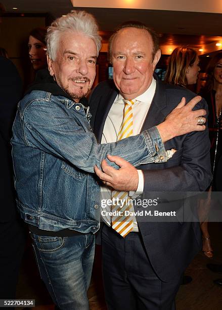 Nicky Haslam and Andrew Neil attend as The Spectator's lifestyle magazine celebrates its fourth birthday at the Belgraves Hotel on April 20, 2016 in...