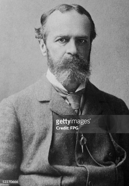 Portrait of American philosopher, psychologist, and educator William James , late 19th Century. James applied his philosophy, which he called...