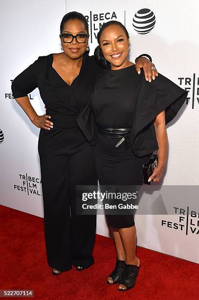 Oprah Winfrey and Lynn Whitfield attend the Tribeca Tune In: Greenleaf at BMCC John Zuccotti Theater on April 20, 2016 in New York City.