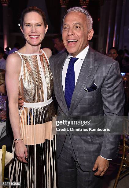 Actress Stephanie March and Geoffrey Zakarian of Chopped attend the Food Bank Of New York City's Can Do Awards 2016 hosted by Mario Batali at...
