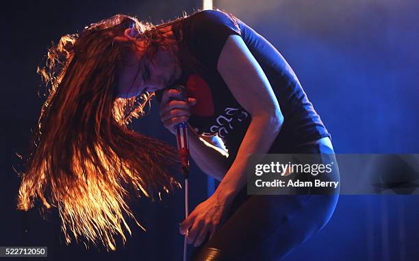 Juliette Lewis performs with her band Juliette & The Licks during a concert at Huxleys Neue Welt on April 20, 2016 in Berlin, Germany.