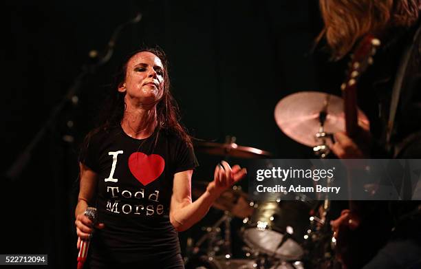 Juliette Lewis performs with her band Juliette & The Licks during a concert at Huxleys Neue Welt on April 20, 2016 in Berlin, Germany.