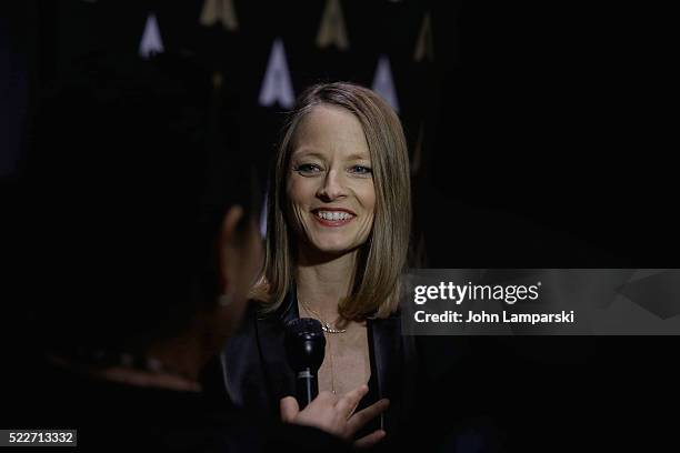 Jodie Foster attends the Academy Museum Presents 25th Anniversary event of "Silence of the Lambs" at The Museum of Modern Art on April 20, 2016 in...