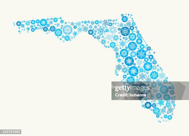 florida state on white background - snow border stock illustrations