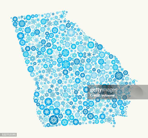 georgia state on white background - snowflake border stock illustrations
