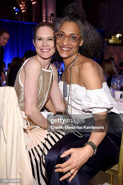 Actress Stephanie March and Chef Carla Hall attend the Food Bank Of New York City's Can Do Awards 2016 hosted by Mario Batali at Cipriani Wall Street...