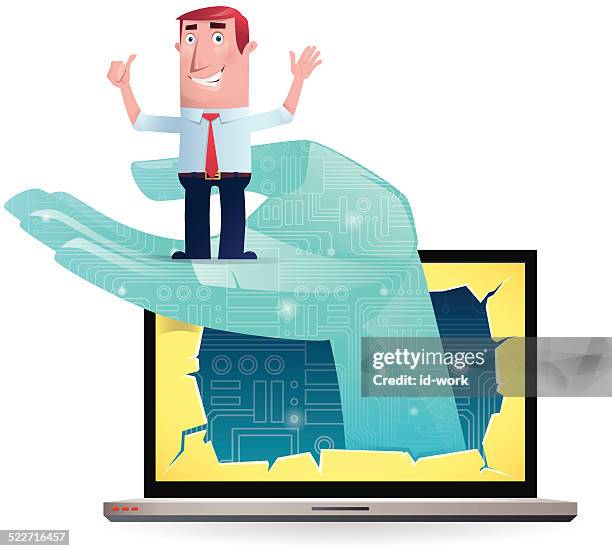 helping hand - hand breaking through stock illustrations