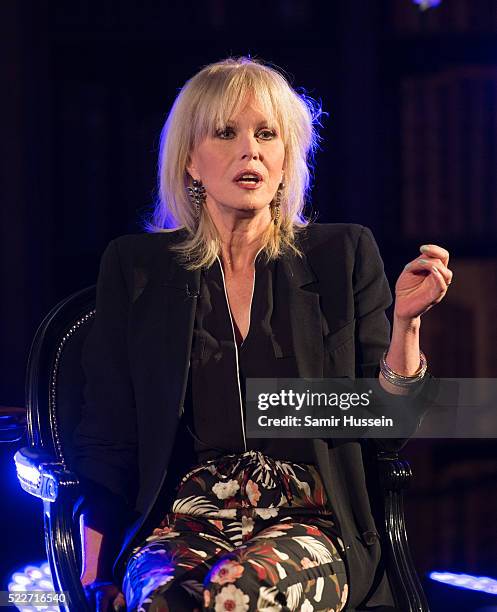 Joanna Lumley talks at the Google Dinner during Advertising Week Europe 2016 at Lambeth Palace on April 20, 2016 in London, England.