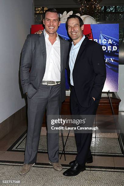Owain Yeoman and Ian Kahn attend "TURN: Washington's Spies" Season 3 Premiere at New-York Historical Society on April 20, 2016 in New York City.