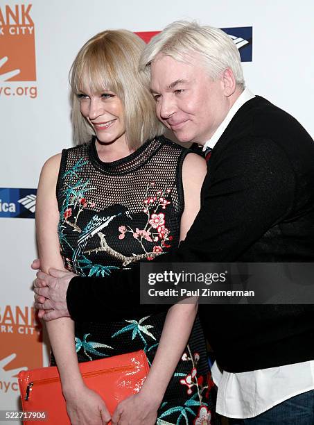 Kelly Tisdale and actor Mike Meyers attend the 2016 Food Bank For New York Can-Do Awards Dinner at Cipriani Wall Street on April 20, 2016 in New York...