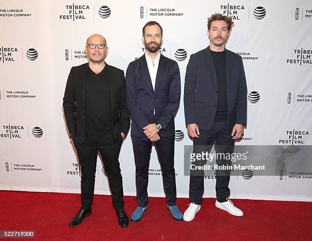 Directors Thierry De Maiziere, Benjamin Millepied and Alban Teurlai attend "Reset" Premiere - 2016 Tribeca Film Festival at SVA Theatre 1 on April...
