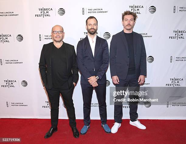 Directors Thierry De Maiziere, Benjamin Millepied and Alban Teurlai attend "Reset" Premiere - 2016 Tribeca Film Festival at SVA Theatre 1 on April...