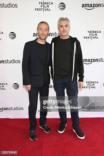 Director, cinematographer Emmanuel Lubezki and Director Alfonso Cuaron attend Tribeca Talks Directors Series: Alfonso Cuaron at SVA Theatre 1 on...