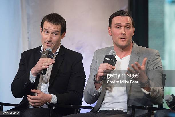 Ian Kahn and Owain Yeoman attend the AOL Build Speaker Series to discuss "TURN" at AOL Studios In New York on April 20, 2016 in New York City.