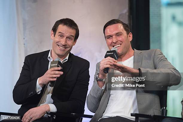 Ian Kahn and Owain Yeoman attend the AOL Build Speaker Series to discuss "TURN" at AOL Studios In New York on April 20, 2016 in New York City.