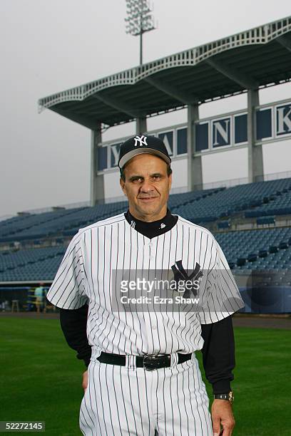 Manager Joe Torre of the New York Yankees poses for a portrait during Yankees Photo Day at Legends Field on February 25, 2005 in Tampa, Florida.