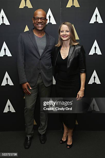 Director, New York Programs and Membership, Patrick Harrison and actress Jodie Foster attend The Academy Museum presents 25th Anniversary event of...