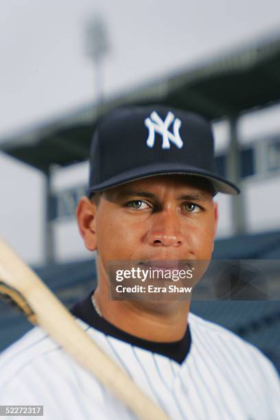 Alex Rodriguez of the New York Yankees poses for a portrait during Yankees Photo Day at Legends Field on February 25, 2005 in Tampa, Florida.