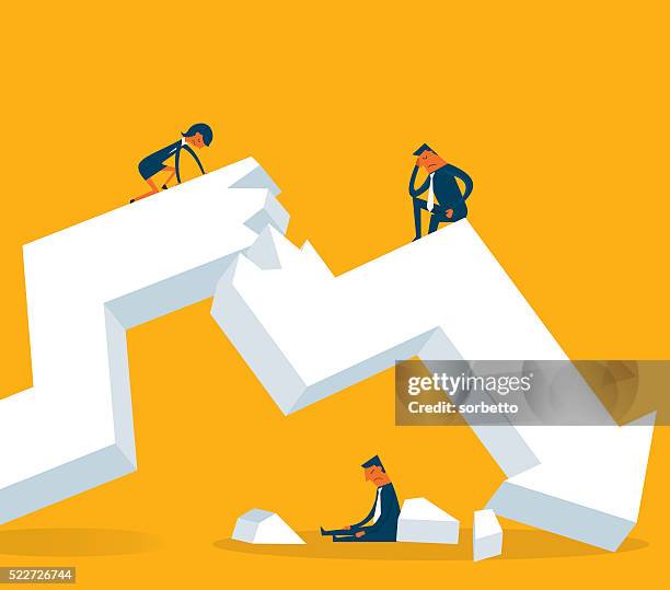 illustrazioni stock, clip art, cartoni animati e icone di tendenza di crisi economica - debolezza
