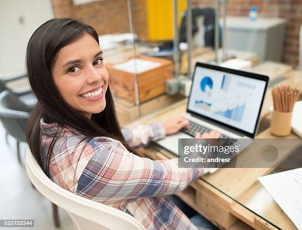 graphic designer working online at the office - internship marketing stock pictures, royalty-free photos & images