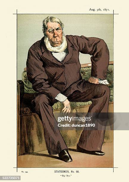 vanity fair druck von george bentinck (mp) - conservative party uk stock-grafiken, -clipart, -cartoons und -symbole