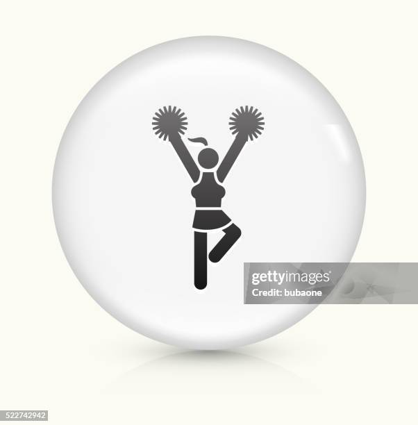 cheerleader icon on white round vector button - reflective vest stock illustrations