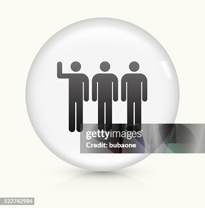 Small Group icon on white round vector button Small Group icon on white round vector button