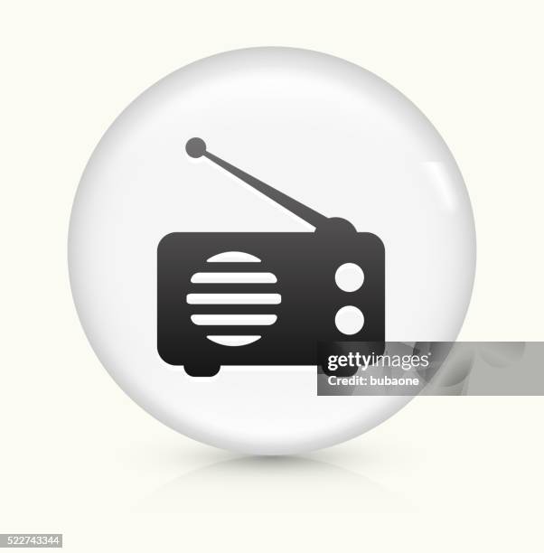 radio icon on white round vector button - portable radio stock illustrations